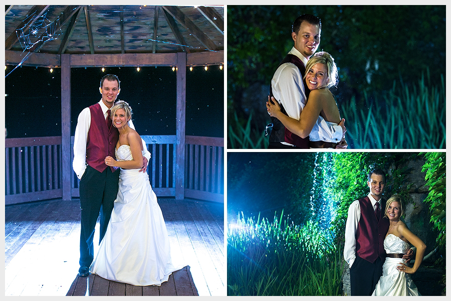 Night photos of the bride and groom