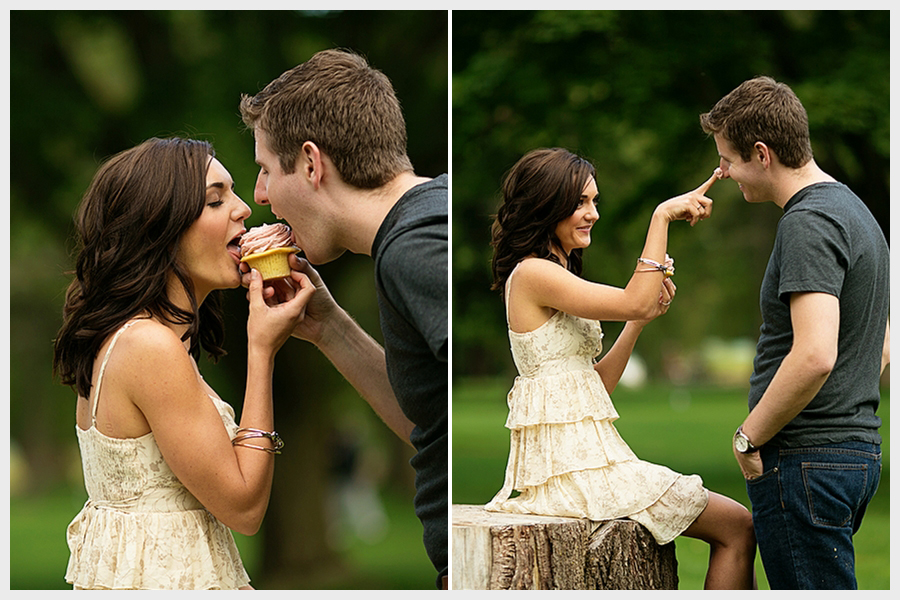 Couple with cupcakes