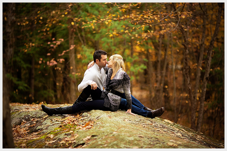 engaged couple in the outdoors