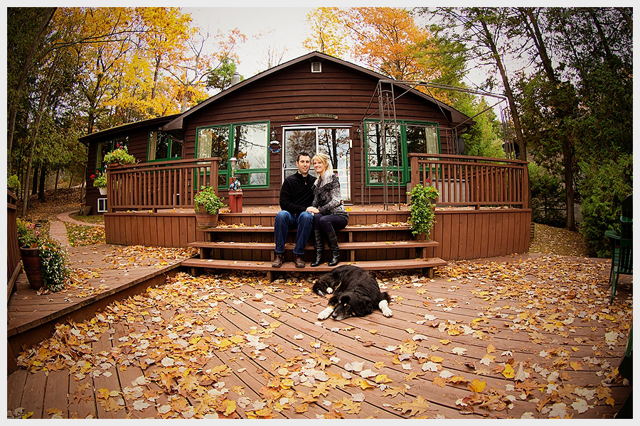 Engagement photography at a cottage