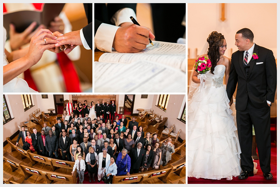 Exchange of wedding rings and signing of the register