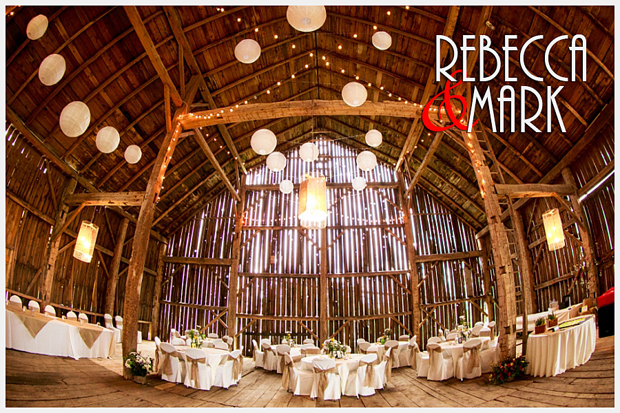 Wedding reception in a barn