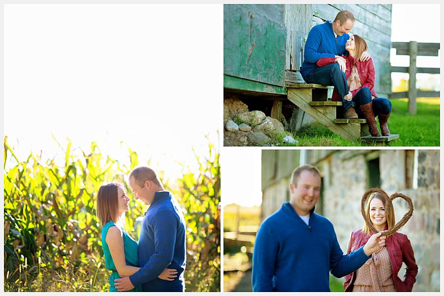 Engagement photos on a farm