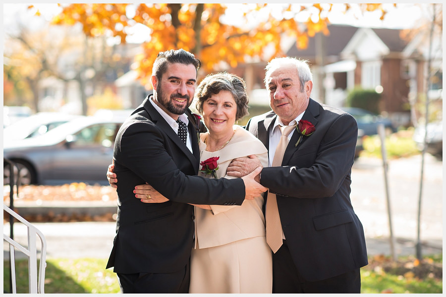 Groom and his parents